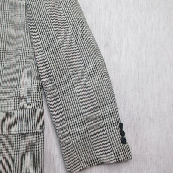 Brooks Brothers Blazer Jacket Mens Gray Houndstooth Plaid Formal Single Breasted - Picture 4 of 10
